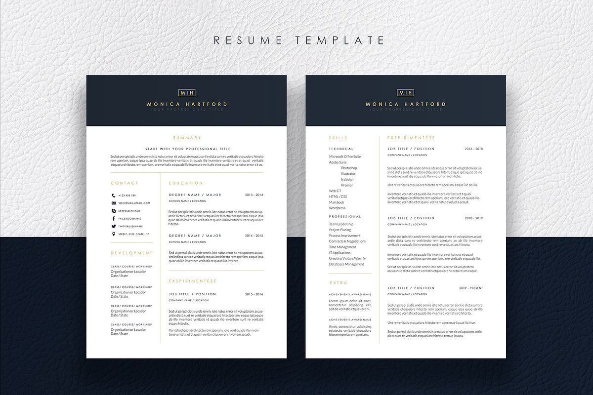 3 Pages Elegant Resume/CV Template M, a Resume Template by Showy68 Template (Photo 4 of 5)