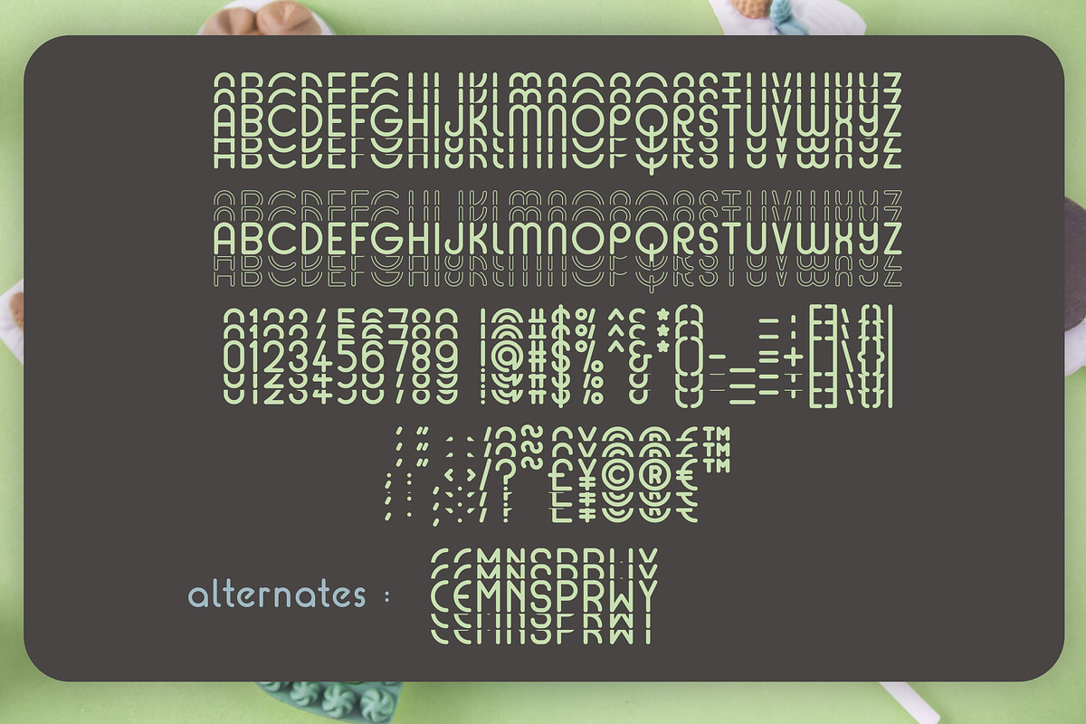 Mint Round - Stacked - Mirrored Font preview 3