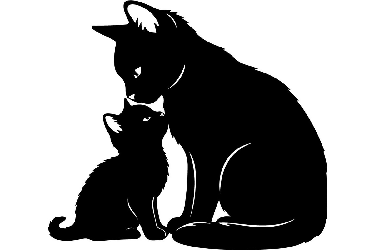 Cute Cat Silhouette Vector Mega, an Animal Illustration by Designer_Momina (Photo 29 of 31)