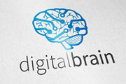 digital brain logo, a Branding & Logo Template by vectorlogos89 (Thumbnail 1 of 2)