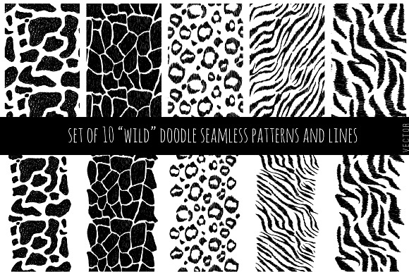 Set of "wild" patterns and borders preview 5