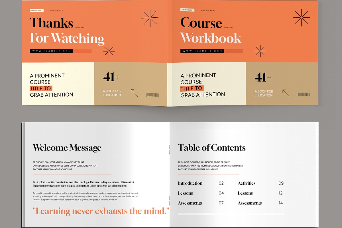 Modern Course Workbook Template, a Brochure Template by MightyDesign (Photo 2 of 8)