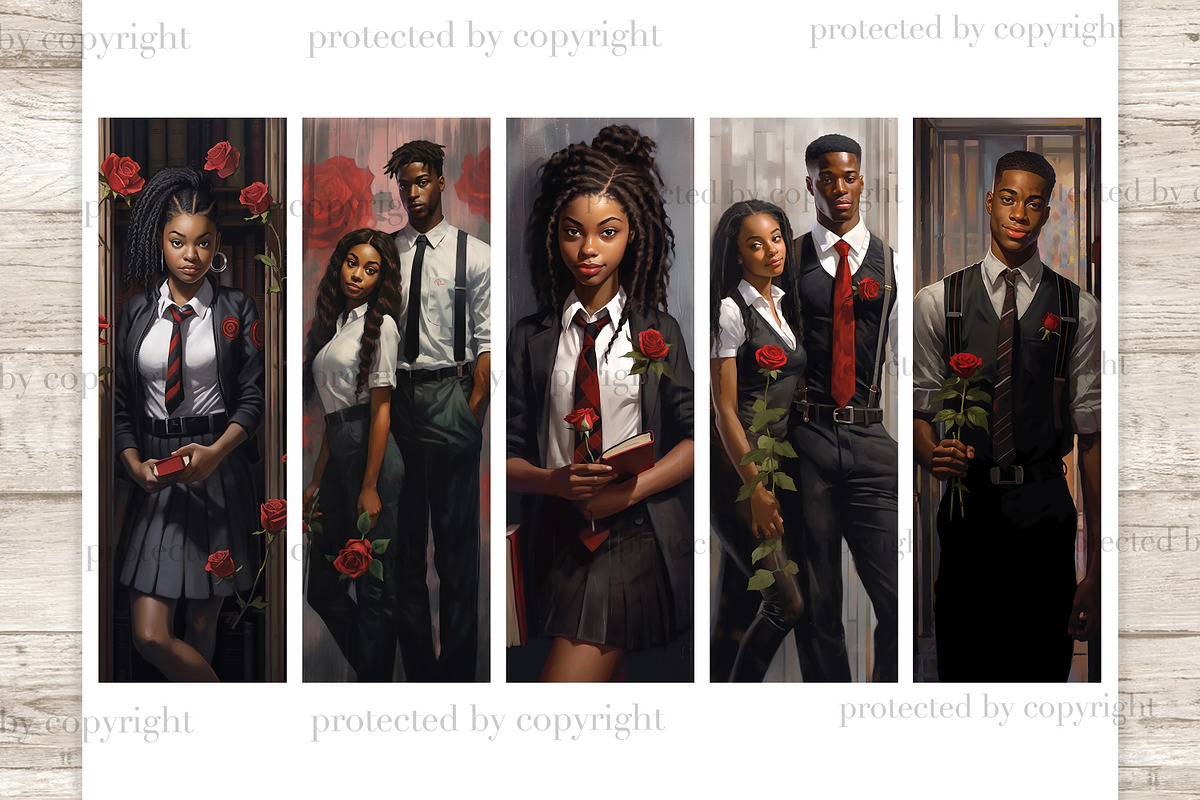 Dark Academy Bookmarks | Ephemera, a Person Illustration by GlamArtZhanna (Photo 1 of 3)