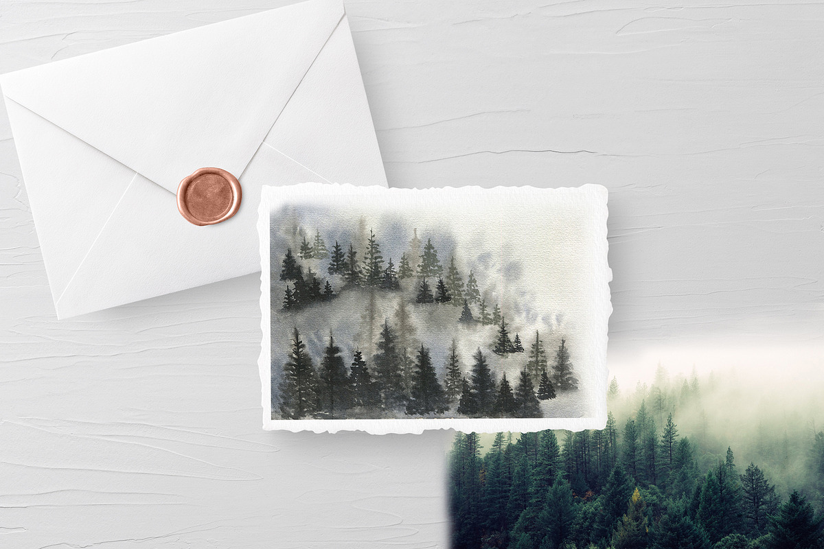 Mountains and forest clipart, an Object Illustration by ViolettaKh (Photo 7 of 10)