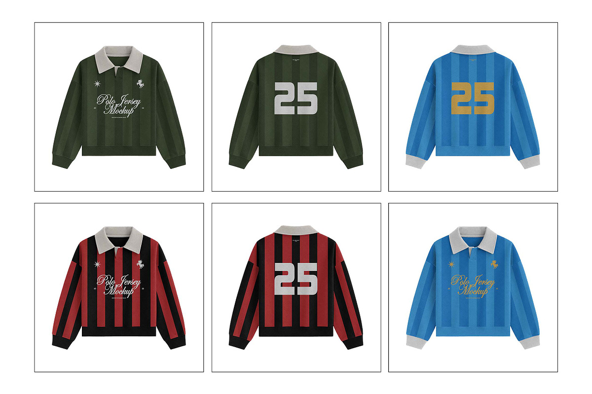 Long Sleeve Polo Jersey Mockup, a Shirt Mockup by Irhasalfahad (Photo 5 of 5)
