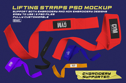Premium Lifting Straps PSD Mockup