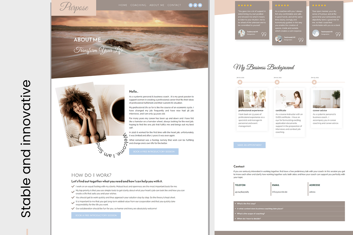Boho wordpress elementor template, a WordPress Template by myvisuell.de Webdesign (Photo 4 of 8)