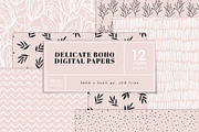 Delicate Digital Paper Pack, a Pattern Graphic by PeDe Designs (Thumbnail 1 of 4)