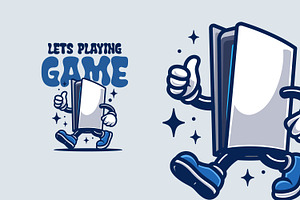 Playsation Retro Vintage Mascot Char, a Branding & Logo Template by Gumrega Studio