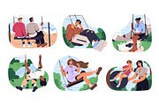 Happy people on swings in nature set, a Person Illustration by PaperTrident (Thumbnail 1 of 7)