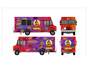 Super Smash Burgers Truck Design, a Food Illustration by CarWrap design
