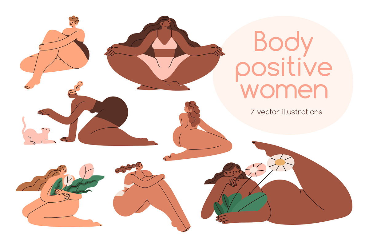 Naked body positive women set, a Person Illustration by Good Studio (Photo 1 of 8)