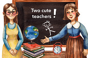Little Students - Watercolor Clipart, an Education Illustration by Mashamashastu (Thumbnail 5 of 15)
