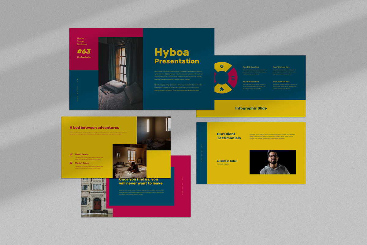 Hyboa Hostel Business Google Slides, a Presentation Template by Punkl Camp (Photo 1 of 9)
