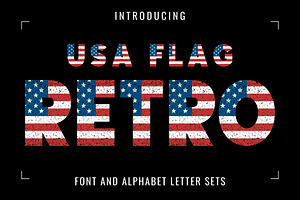 USA Flag Retro Font