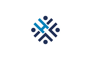 Letter HF FH HFF Community Logo