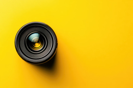 A detailed camera lens is positioned, a Photo by Tanuart