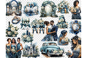 Blue Wedding PNG | Bride Clipart, a Person Illustration by GlamArtZhanna (Thumbnail 4 of 5)