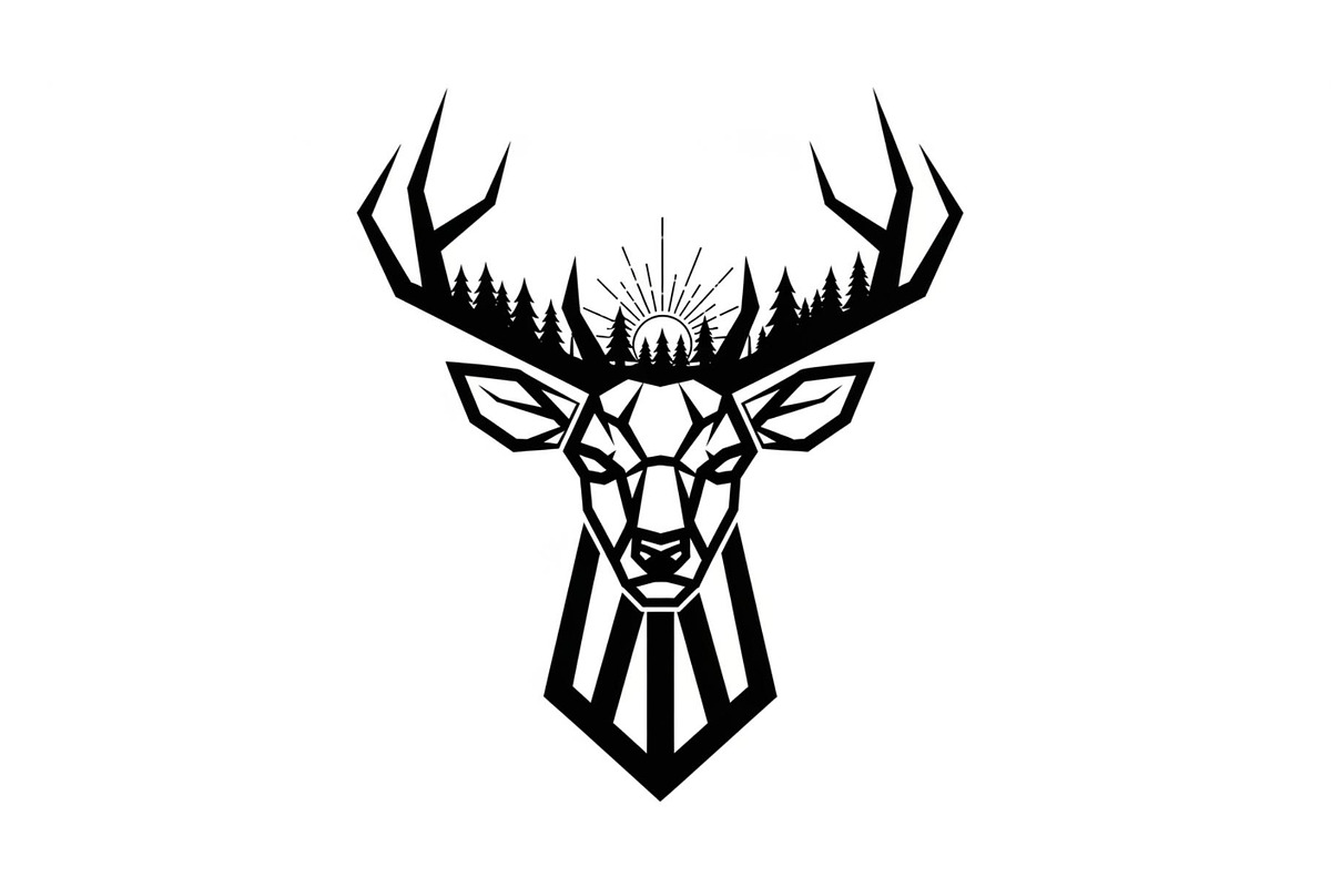 Artistic Geometric Deer Head Bundle, an Illustration by yasushie (Photo 29 of 31)