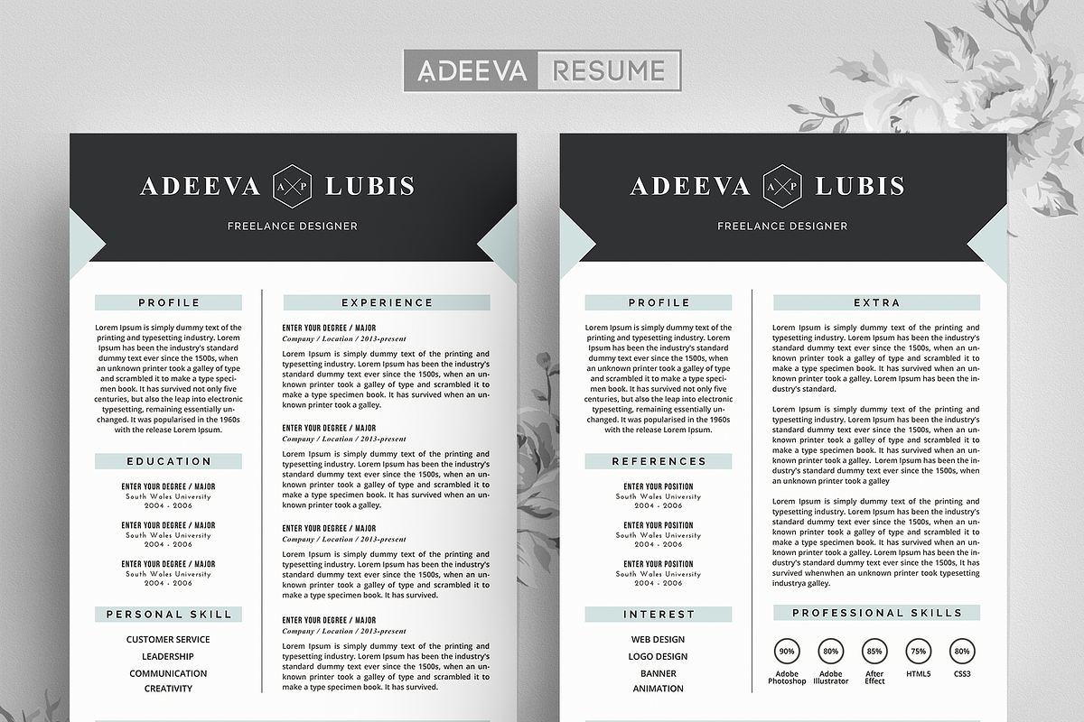 Modern Resume Template Lubis, a Resume Template by AdeevaResume (Photo 1 of 4)