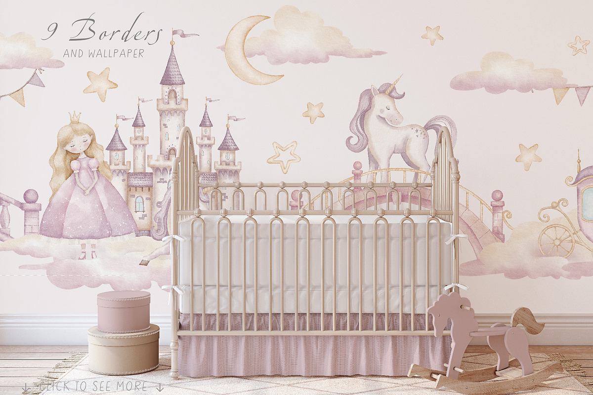Princess and Unicorns watercolor, a Decorative Illustration by Alisles (Photo 6 of 12)