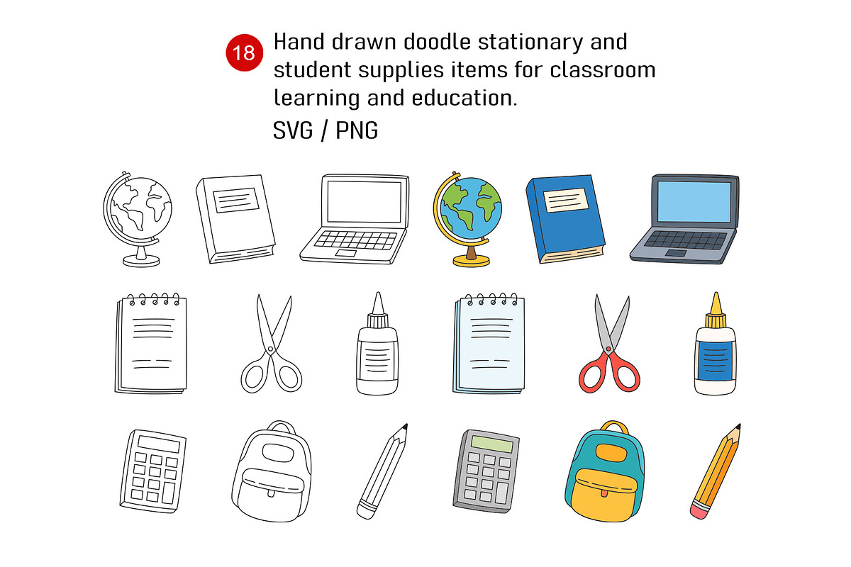Stationary and Office Supplies., an Education Illustration by kaisorn (Photo 1 of 3)