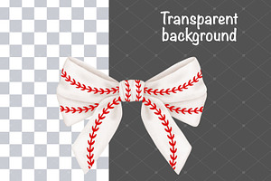 Baseball Coquette Bow Clipart