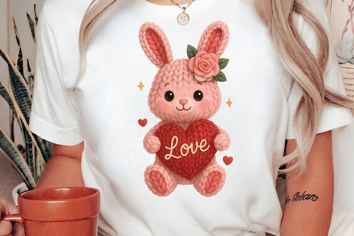 Crochet Faux Yarn Valentine Bunny Pn, an Illustration by DreamPrint404 (Photo 2 of 8)