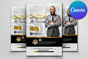 Sunday Service Worship Church Flyer, a Flyer Template by Psd Templates