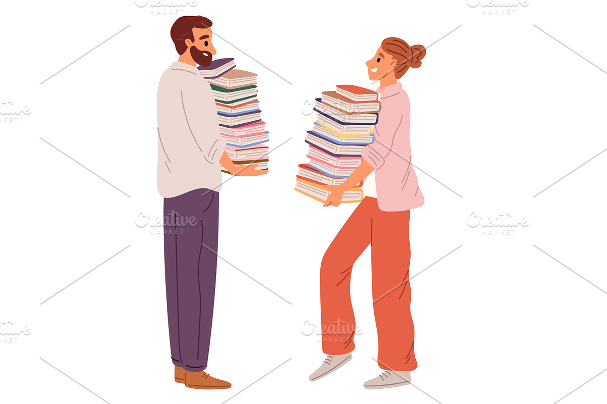 Self education. Man and woman, an Education Illustration by Vectorbuum