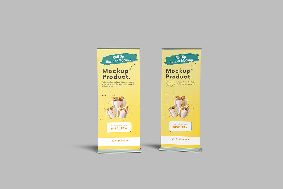 Roll Up Banner Mockup, a Product Mockup by rizalamora (Photo 2 of 11)