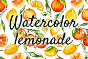 Watercolor lemonade pattern, a Pattern Graphic by SuperNata (Thumbnail 1 of 2)