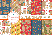 Gingerbread paper set, a Pattern Graphic by Poppymoondesign (Thumbnail 1 of 3)