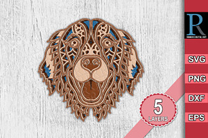 Multilayered Golden Retriever SVG