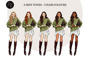 Autumn coffee girls clipart png, an Illustration by Parinaz Wadia Design (Thumbnail 3 of 9)
