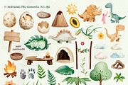 Baby Dinosaurs. Watercolor clipart, an Illustration by Hanna's ArtLab (Thumbnail 2 of 5)