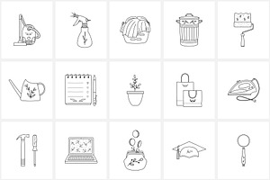 Everyday Planner Line Icon Set