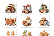 Gingerbread cookies watercolor, an Object Graphic by MyLittleMeow (Thumbnail 2 of 8)