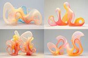 20 Translucent Twirls Sculptures, a Decorative Illustration by HipFonts (Thumbnail 11 of 12)
