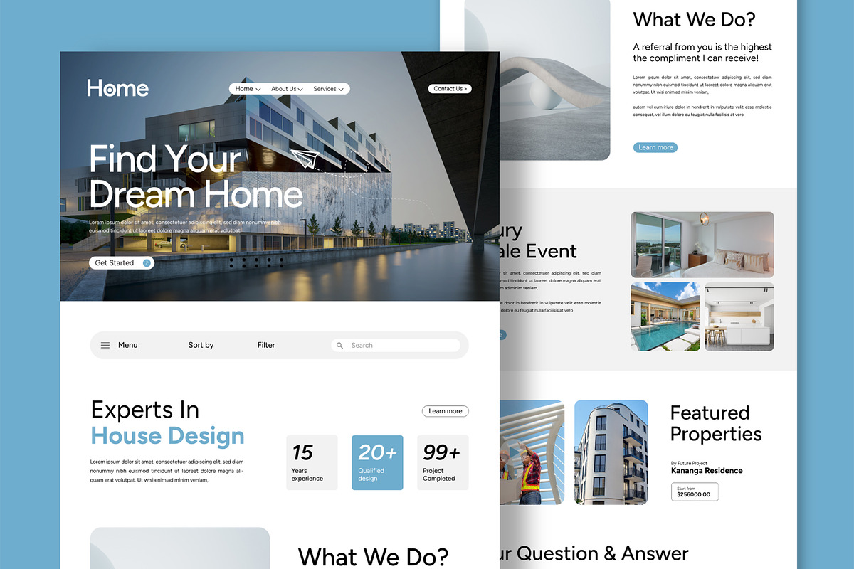Real Estate Landing Page, a Landing Page Template by CreativeShaper (Photo 1 of 6)