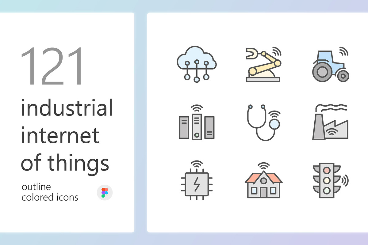 IIoT outline colored iconset, an Outline Icon by LAFS (Photo 1 of 4)