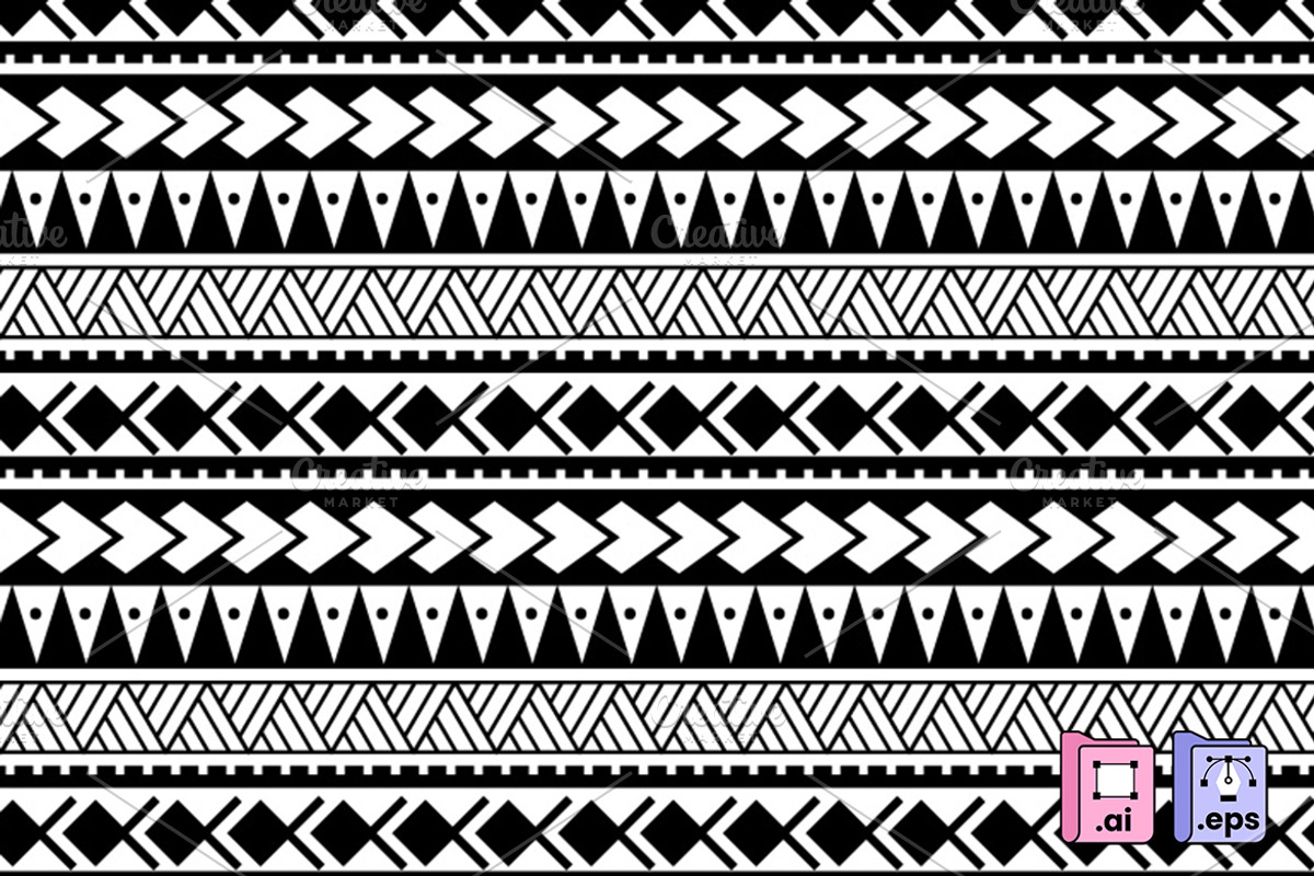 Traditional Maori Tattoo Pattern, a Pattern Graphic by MISS CHATZ (Photo 1 of 3)