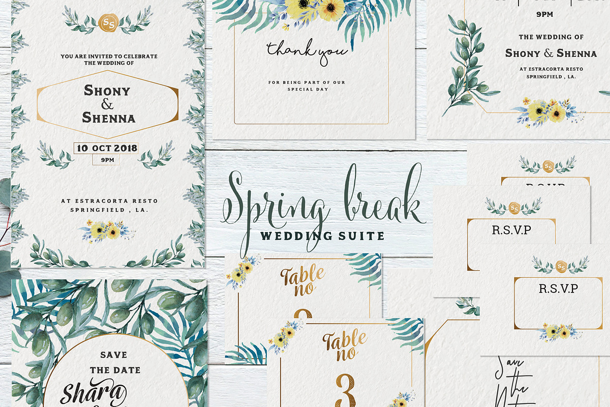 Spring Break Wedding Suite, an Invitation Template by ulndsgn (Photo 1 of 8)