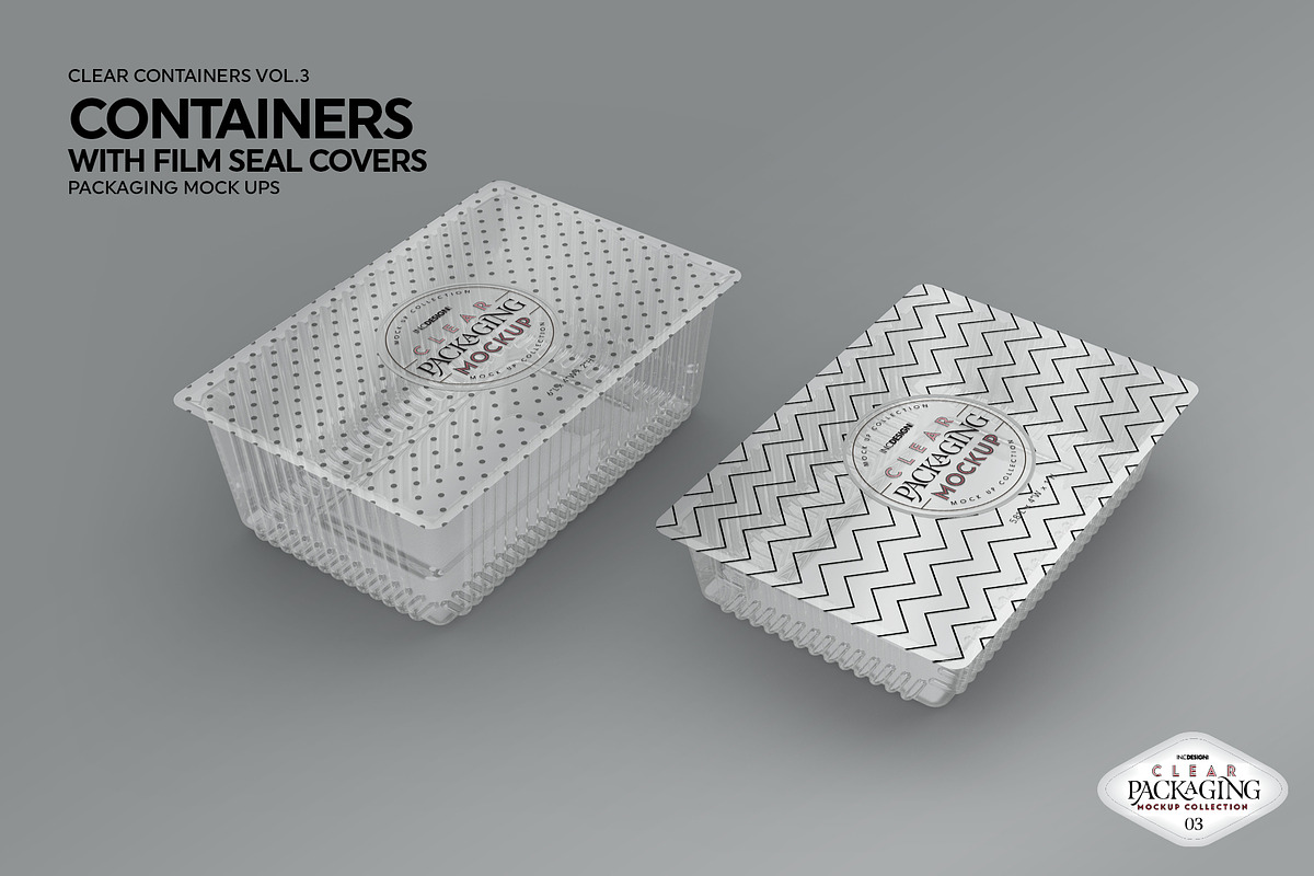 Clear Film Seal Container Mockup, a Cups & Container Mockup by INCDesign (Photo 4 of 7)