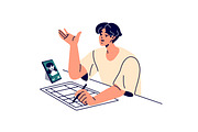 People study at desk set, an Education Illustration by PaperTrident (Thumbnail 7 of 19)