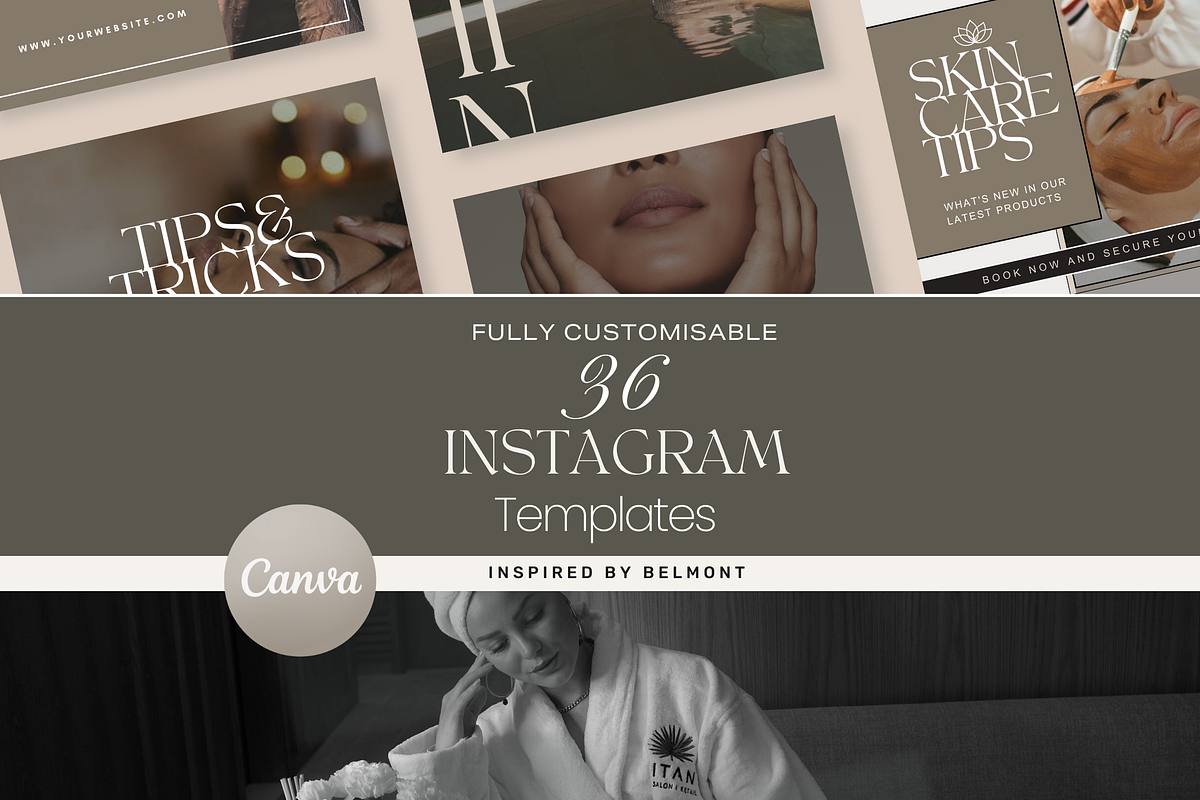 36 Spa Beauty Instagram Templates, a Social Media Template by The Lone Crowd (Photo 1 of 7)