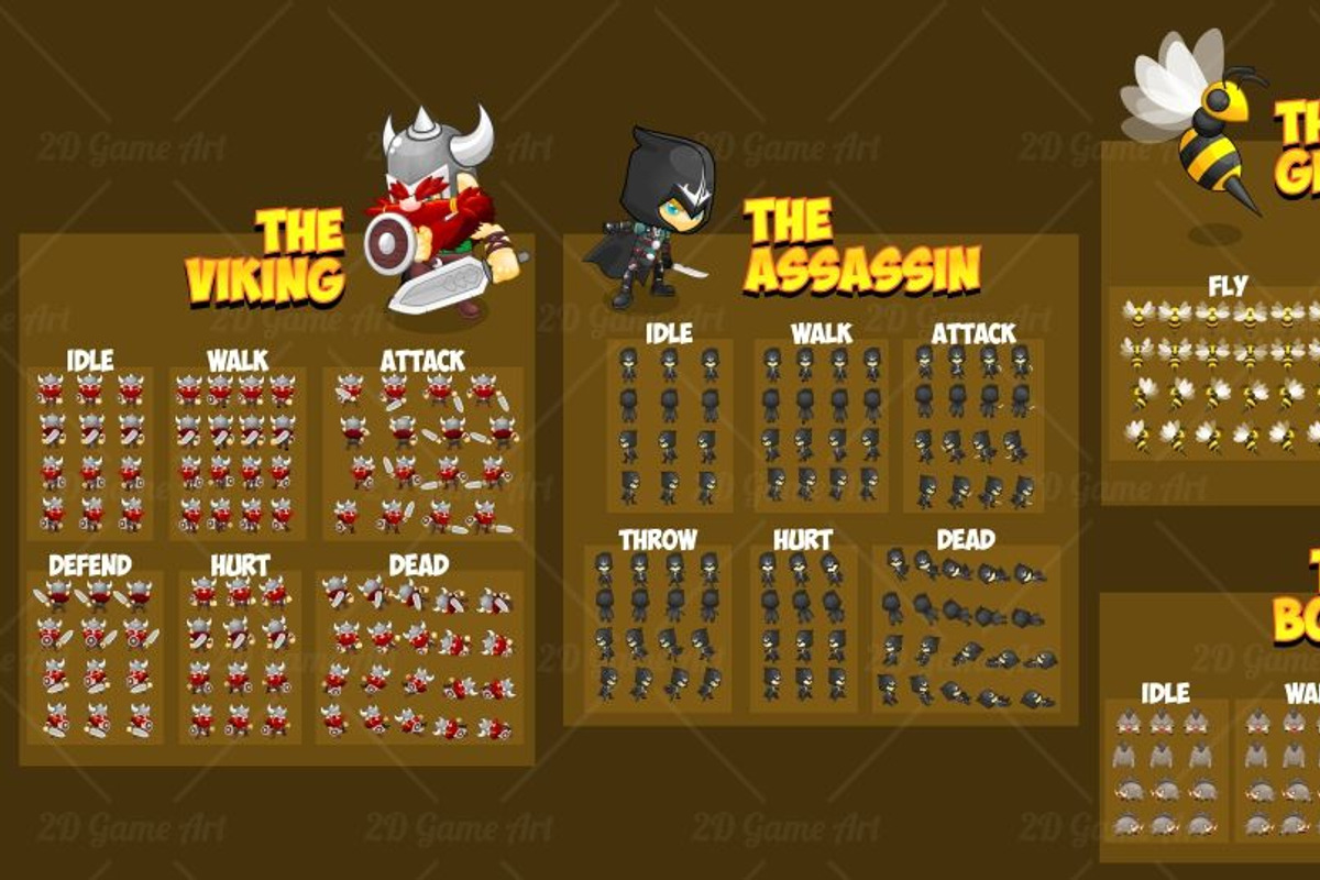 Assassin & Viking - Game Sprites, an Illustration by pzUH (Photo 2 of 5)