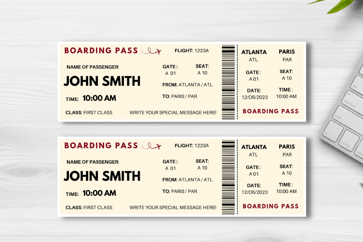 Editable Boarding Pass Template, a Card Template by YasdeyDesigns (Photo 8 of 8)