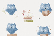 Smart baby owl clipart, an Animal Illustration by Leksart (Thumbnail 3 of 7)