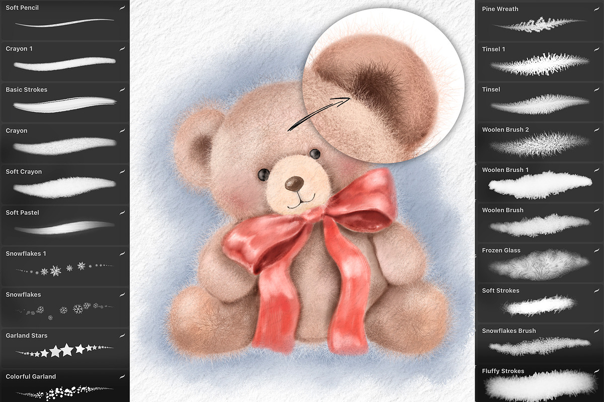 Cozy Winter Procreate brushset, a Brush Add-On by Eves_Aquadreams (Photo 6 of 6)